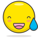 face, grinning, sweat, with svg vector icon
