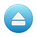 button,blue,eject icon