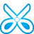 basic, blue, scissors icon