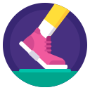 activity, badge, practice, run, running, shoe, sport svg vector icon