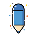colorful, office, pencil, school svg vector icon