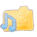 folder,yellow,music icon