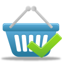 accept, basket, shopping icon