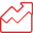 area, basic, chart, red, up icon