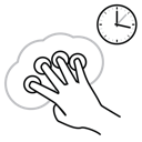 finger, four, gestureworks, hold icon