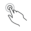 double, finger, gestureworks, one, tap icon