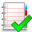 accept, notebook icon