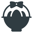 basket, easter, eggs svg vector icon