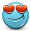 emot, eyes hearts, heart shaped eyes, in love, love, love you, smiley, smiley face icon
