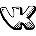 hand drawn, social, vk svg vector icon