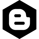 blogger, hexagon, media, social svg vector icon