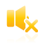 mute, speaker, yellow icon