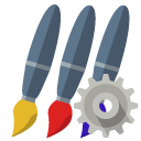 brush,gear icon