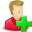 add, red, user icon