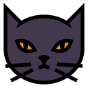 animal, blackcat, evil, halloween, kitten, spooky svg vector icon