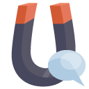 physics,magnet,speech,bubble icon
