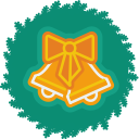 bells, christmas, wreath, xmas svg vector icon