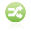 button, green, shuffle icon