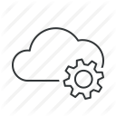 cloud, gear, marketing, options, preferences, settings, web icon