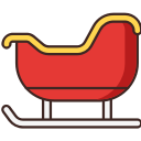 christmas, santa, sleigh svg vector icon
