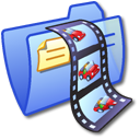 folder,blue,video icon