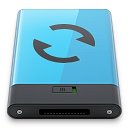 b, blue, sync icon