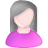 user,female,white,pink,grey,profile,member,person,people,human,woman,account icon
