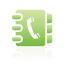 address, book, green icon