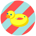 beach, duck, pool, summer, vacation icon