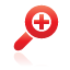 in, red, zoom icon