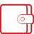 basic, red, wallet icon