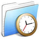 aqua, clock, folder, stripped icon