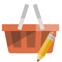 shopping,basket,pencil icon