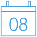 blue, calendar, , outline, ui svg vector icon