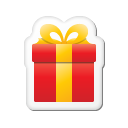 christmas, gift, present, sticker, xmas icon