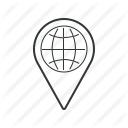 earth, location, marker, navigation, pin, pointer, world icon