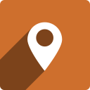 location, media, shadow, social, square svg vector icon