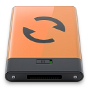 b, orange, sync icon