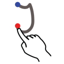 gestureworks, j, letter, lowercase, stroke icon