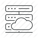 cloud, connection, data, database, hardware, network, server icon