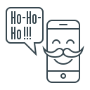 bubble, christmas, funny, message, mobile, phone svg vector icon