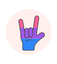 bisexual, flag, hand, rock svg vector icon