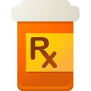 bottle, o, pill icon