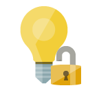 ligthbulb,lock,open icon