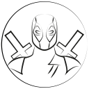 avatar, deadpool, marvel hero svg vector icon