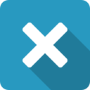 blue, close, cross, exit, shadow, x svg vector icon