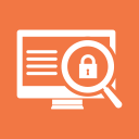 data, locked, locker, magnifier, monitor, safe, screen svg vector icon
