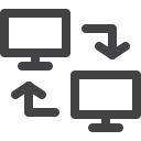 computer, database, screen, seo, synchronize svg vector icon