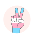 flag, hand, peace, transgender svg vector icon