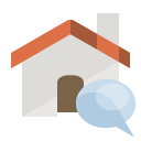 home,speech,bubble icon